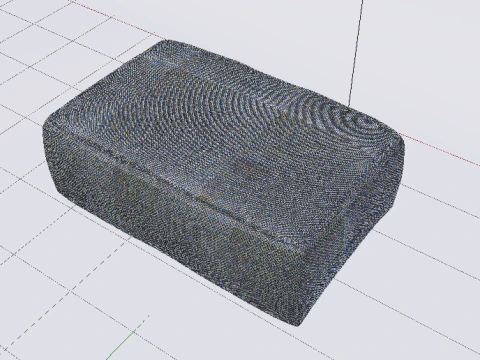Arc Slate Fabric Ottoman Bench 3D Model