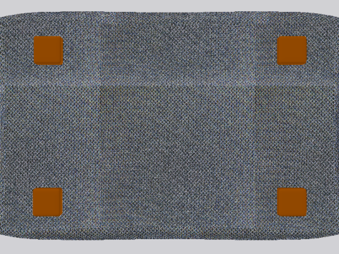 Arc Slate Fabric Ottoman Bench Modelo 3D