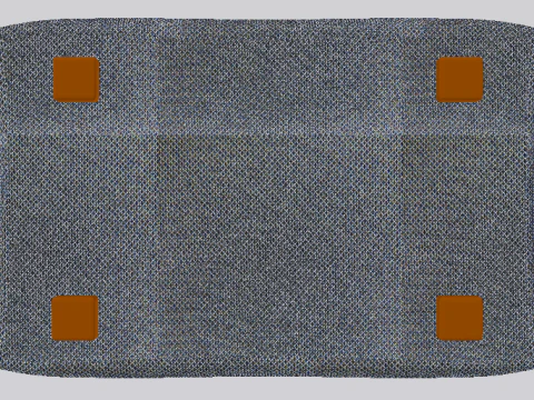 Arc Slate Fabric Ottoman Bench 3D Model