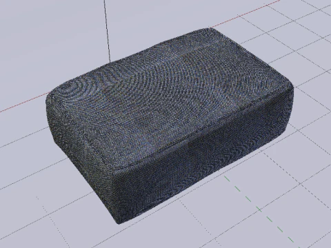 Arc Slate Fabric Ottoman Bench 3D Model