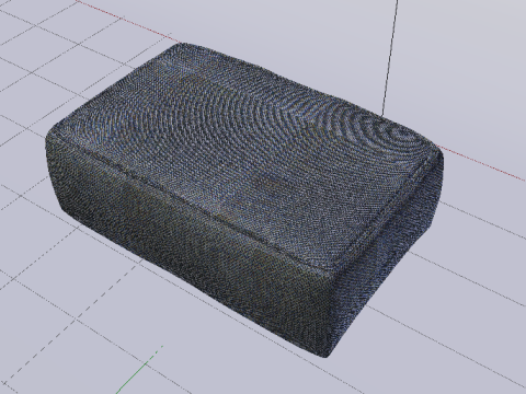 Arc Slate Fabric Ottoman Bench Modelo 3D
