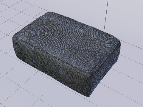 Arc Slate Fabric Ottoman Bench 3D Model