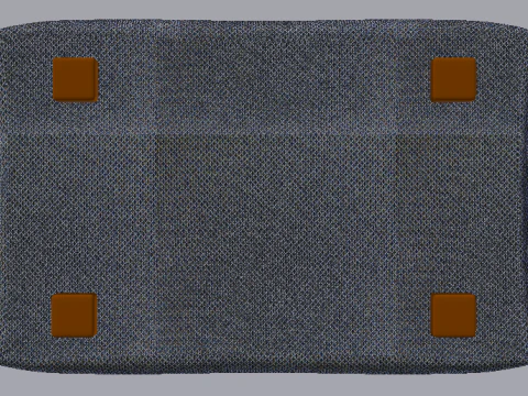 Arc Slate Fabric Ottoman Bench 3D Model