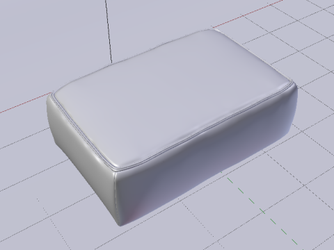 Arc Slate Fabric Ottoman Bench Modelo 3D
