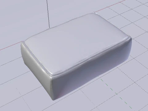 Arc Slate Fabric Ottoman Bench 3D Model