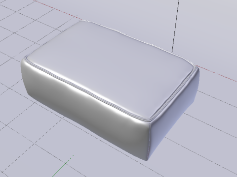 Arc Slate Fabric Ottoman Bench Modelo 3D