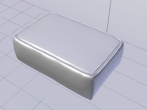 Arc Slate Fabric Ottoman Bench 3D Model