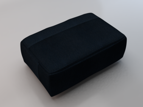Heritage Indigo Fabric Ottoman Bench 3D Model