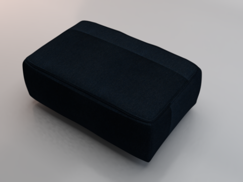 Heritage Indigo Fabric Ottoman Bench Model 3D