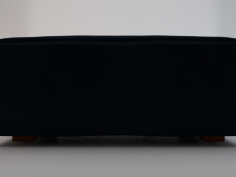 Heritage Indigo Fabric Ottoman Bench Model 3D