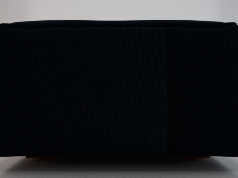 Heritage Indigo Fabric Ottoman Bench Model 3D