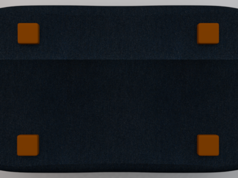 Heritage Indigo Fabric Ottoman Bench Model 3D