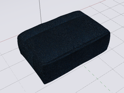 Heritage Indigo Fabric Ottoman Bench Model 3D