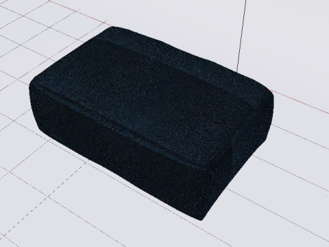 Heritage Indigo Fabric Ottoman Bench Model 3D