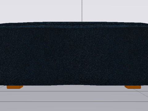 Heritage Indigo Fabric Ottoman Bench Model 3D