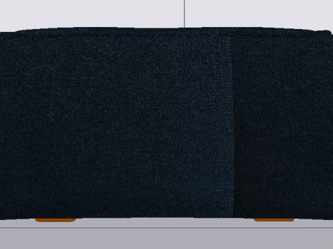Heritage Indigo Fabric Ottoman Bench Model 3D