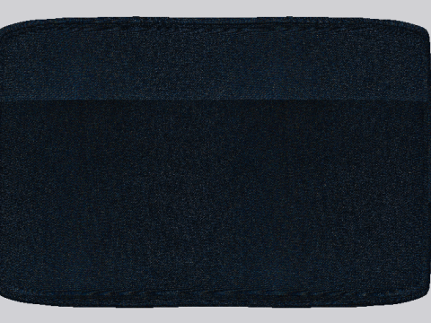 Heritage Indigo Fabric Ottoman Bench Model 3D