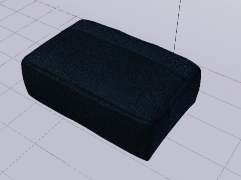Heritage Indigo Fabric Ottoman Bench Model 3D
