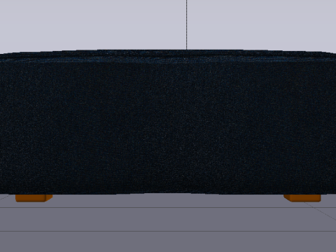 Heritage Indigo Fabric Ottoman Bench Model 3D