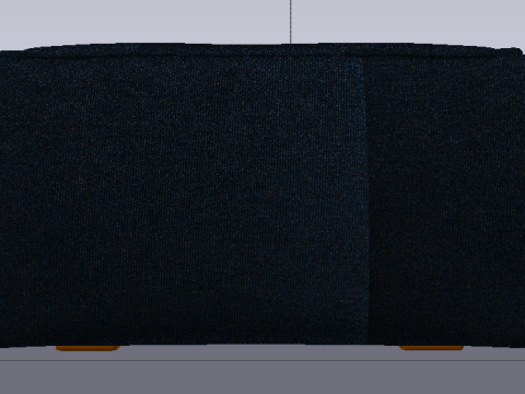 Heritage Indigo Fabric Ottoman Bench Model 3D