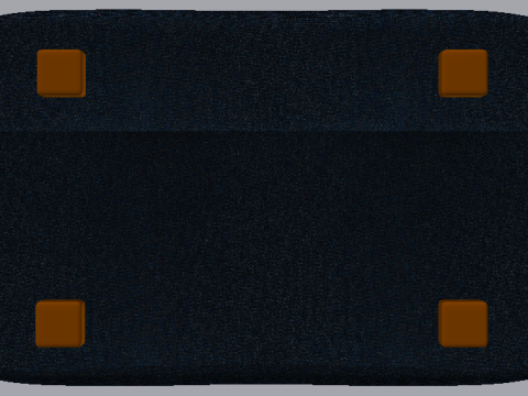 Heritage Indigo Fabric Ottoman Bench Model 3D