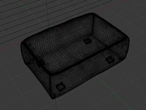 Heritage Indigo Fabric Ottoman Bench Model 3D