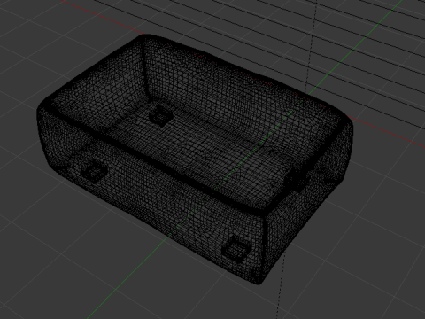 Heritage Indigo Fabric Ottoman Bench Model 3D