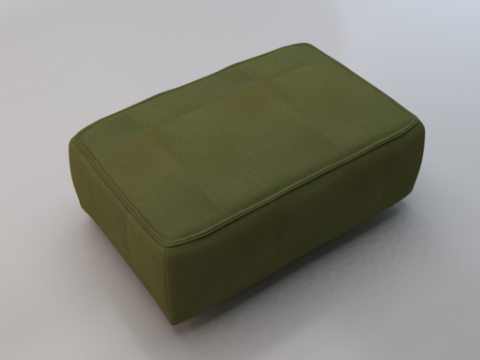 Heritage Leaf Fabric Ottoman Bench Model 3D