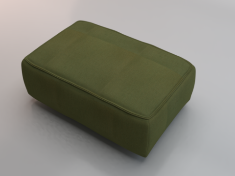Heritage Leaf Fabric Ottoman Bench 3D Модель