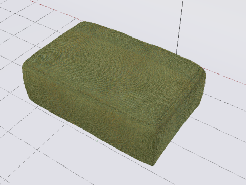 Heritage Leaf Fabric Ottoman Bench 3D Модель