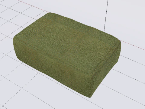 Heritage Leaf Fabric Ottoman Bench 3D Model