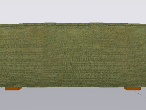Heritage Leaf Fabric Ottoman Bench 3D Модель