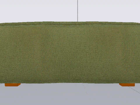 Heritage Leaf Fabric Ottoman Bench 3D Model