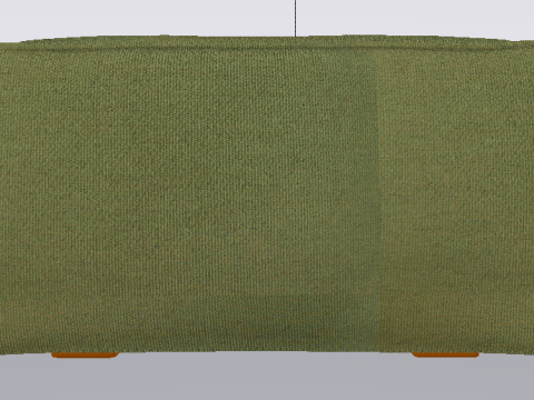 Heritage Leaf Fabric Ottoman Bench 3D Модель