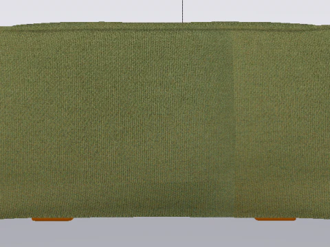 Heritage Leaf Fabric Ottoman Bench 3D Model
