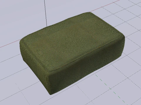 Heritage Leaf Fabric Ottoman Bench 3D Model