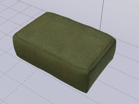 Heritage Leaf Fabric Ottoman Bench 3D Model