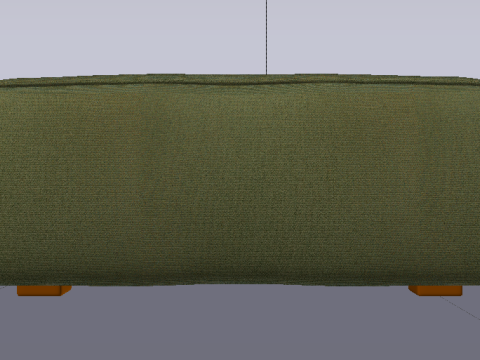 Heritage Leaf Fabric Ottoman Bench 3D Модель