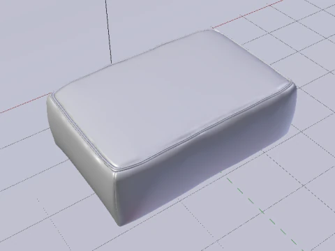 Heritage Leaf Fabric Ottoman Bench 3D Model