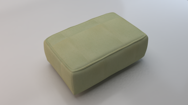 Heritage Moss Fabric Ottoman Bench 3D 모델 .c4d .max .obj .3ds .fbx .stl .blend 