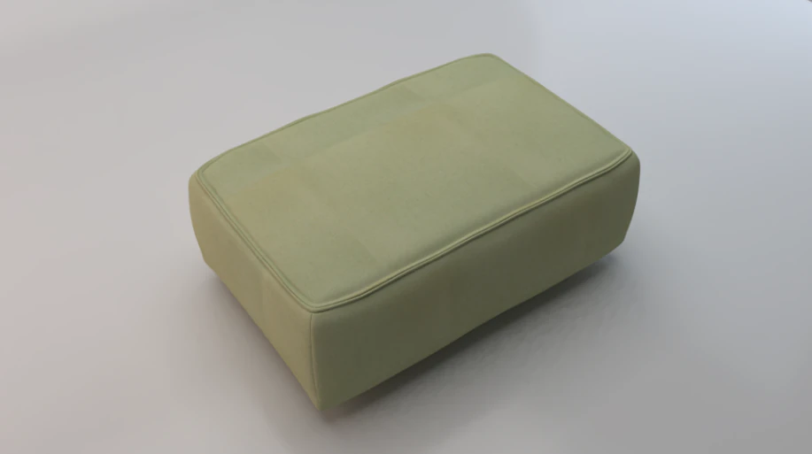 Heritage Moss Fabric Ottoman Bench 3D Model .c4d .max .obj .3ds .fbx .stl .blend 