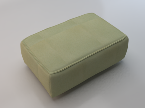 Heritage Moss Fabric Ottoman Bench Model 3D