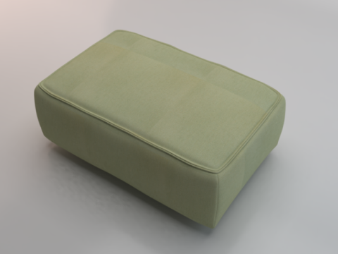 Heritage Moss Fabric Ottoman Bench 3D 모델