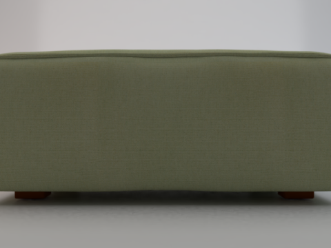Heritage Moss Fabric Ottoman Bench 3D 모델