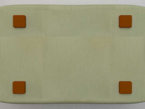 Heritage Moss Fabric Ottoman Bench 3D 모델
