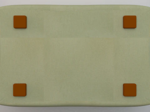Heritage Moss Fabric Ottoman Bench 3D Model
