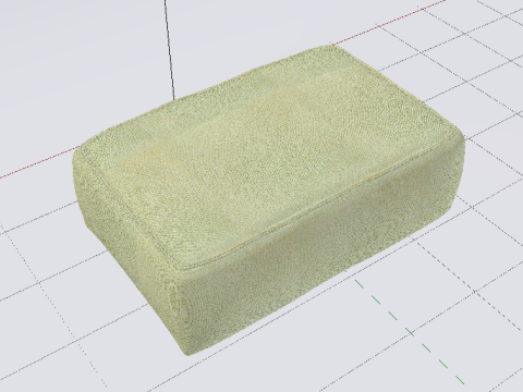 Heritage Moss Fabric Ottoman Bench 3D 모델
