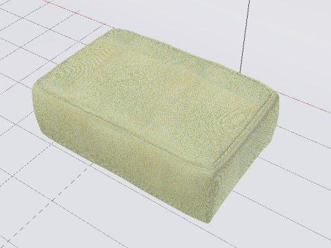 Heritage Moss Fabric Ottoman Bench 3D 모델