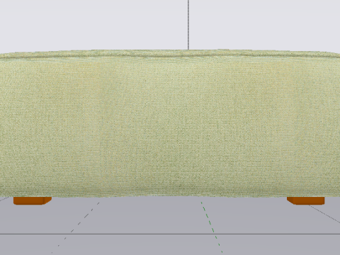 Heritage Moss Fabric Ottoman Bench 3D 모델