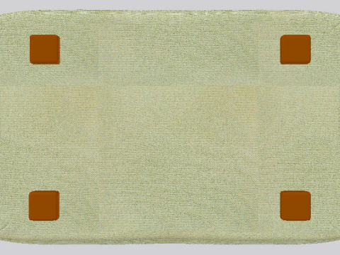 Heritage Moss Fabric Ottoman Bench 3D Model